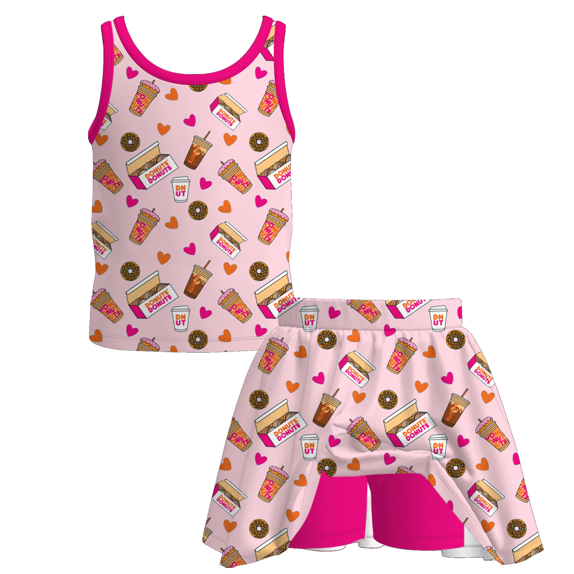 （Pre Order+Prepack Zone）Girls Spring&Summer Food Print Skort Dress&Set（Mix Size）