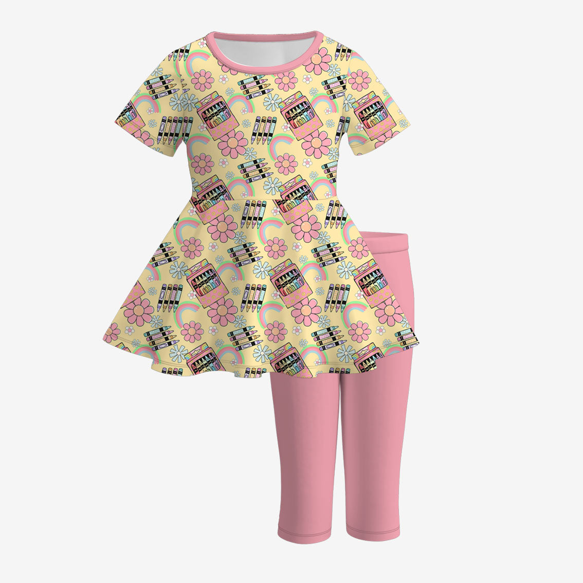 （Pre Order+Prepack Zone）Girls Summer Back To School Print Dress&Set（Mix Size）