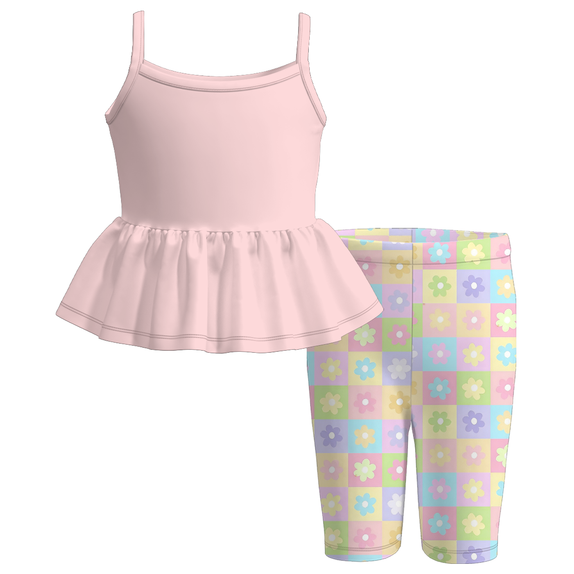 （Pre Order+Prepack Zone）Girls Spring&Summer Print Capris Set