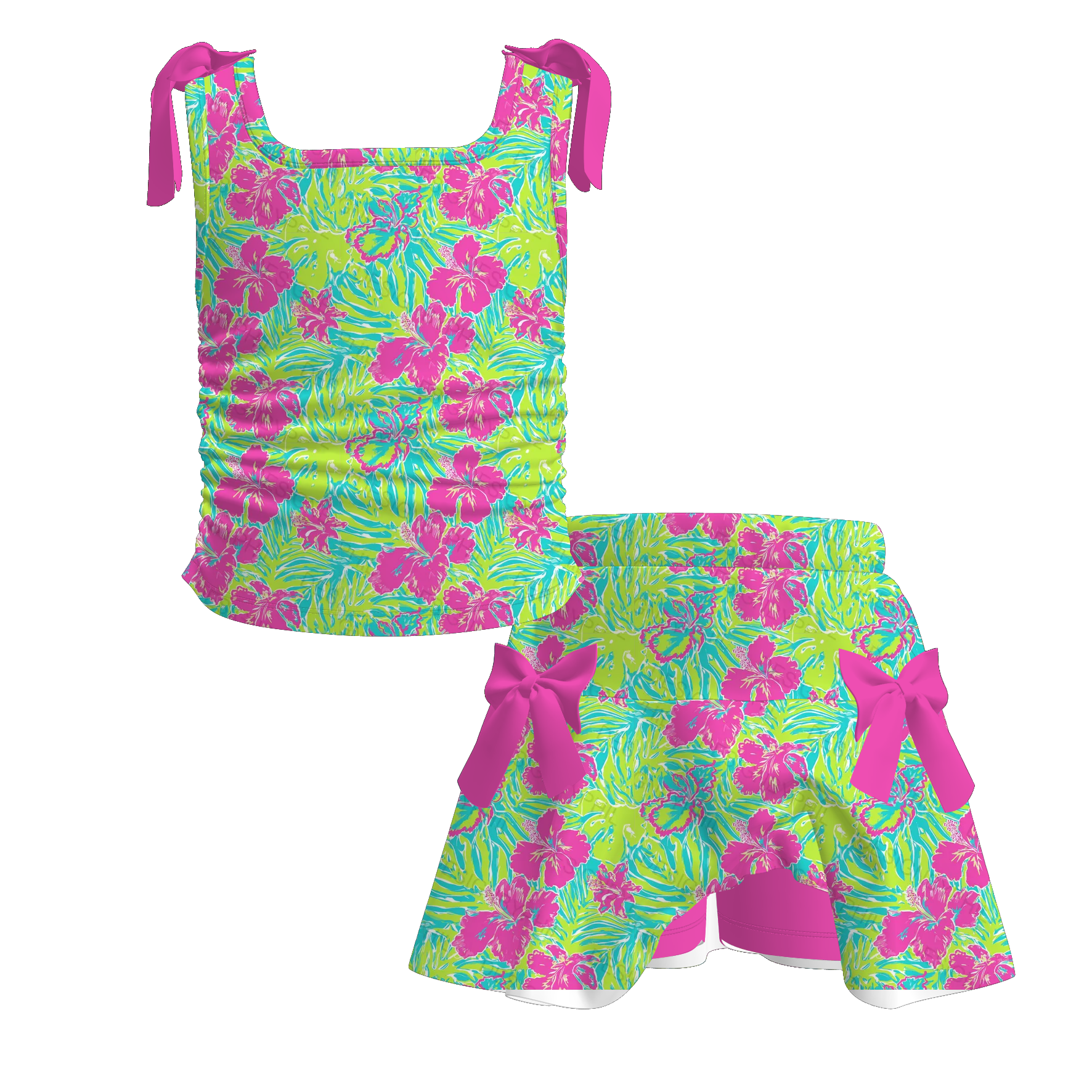 （Pre Order+Prepack Zone）Girls Spring&Summer Print Skort Set