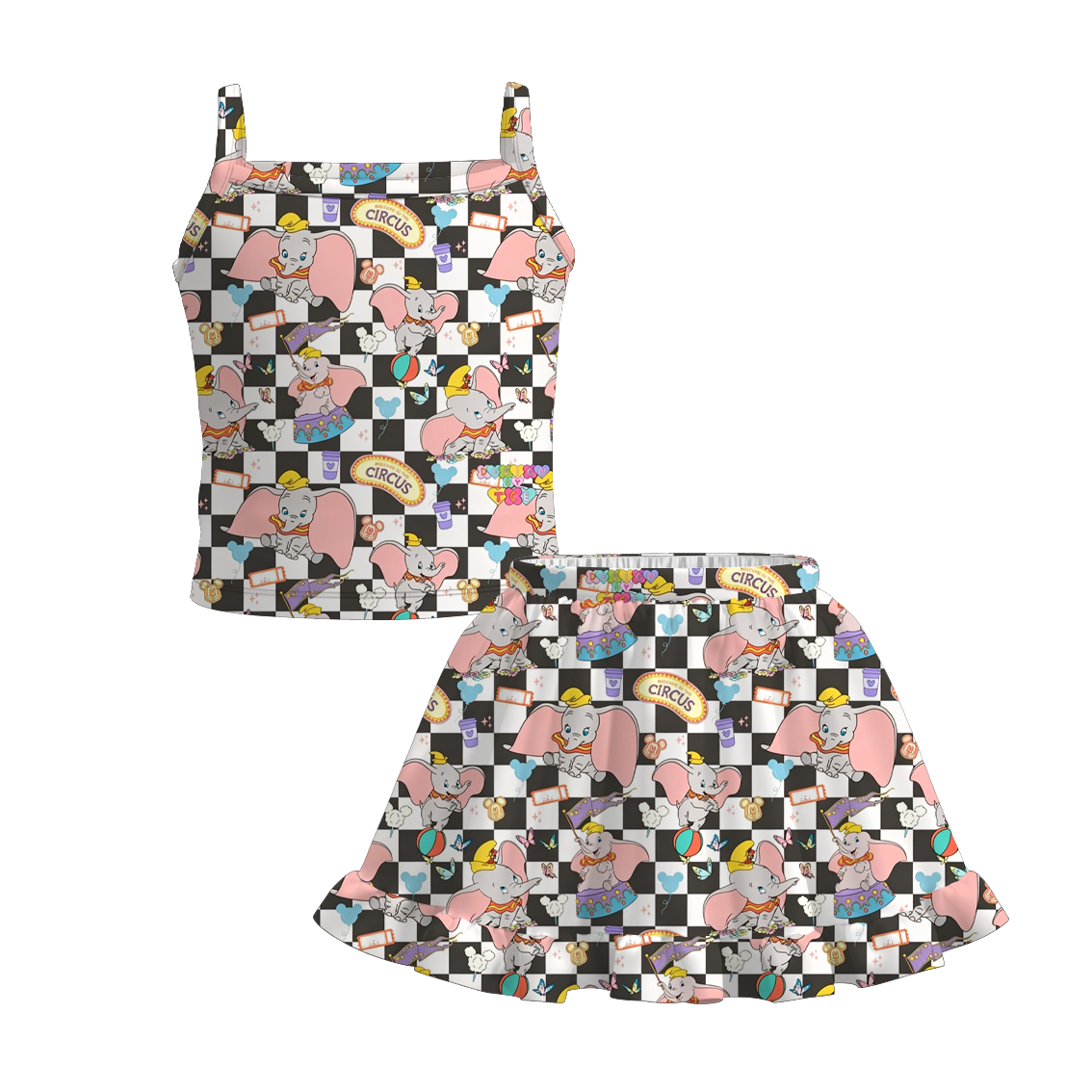 （Pre Order+Prepack Zone）Siblings Cartoon Print Skirt Set&Top（Mix Size）