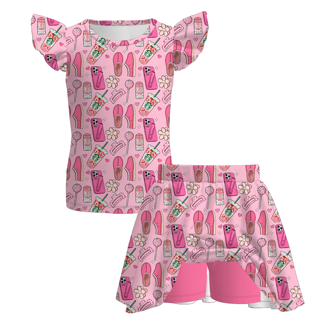 （Pre Order+Prepack Zone）Girls Princess Print Dress,Set（Mix Size）
