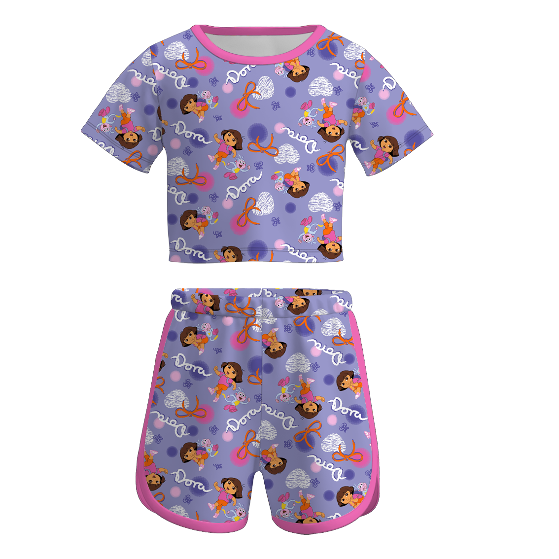 （Pre Order+Prepack Zone）Girls Cartoon Print Shorts Set&Jumpsuit（Mix Size）