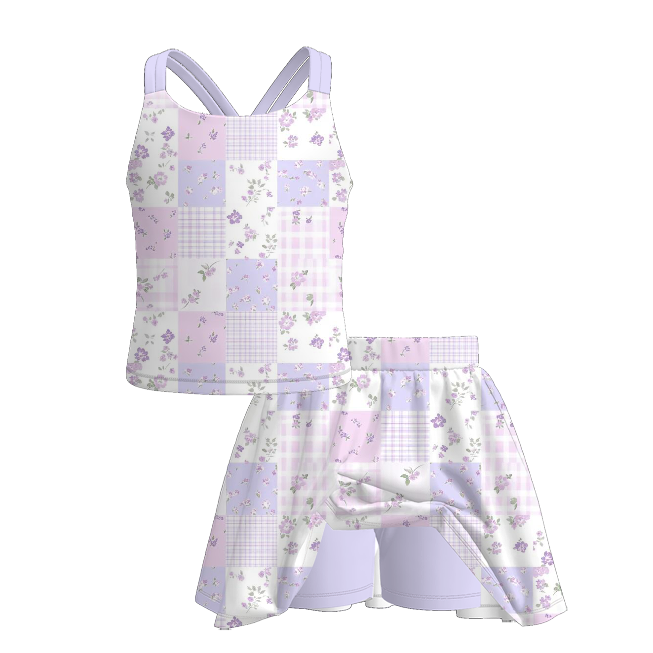 （Weekly Pre-Order）Girls Spring&Summer Print Skort Set（Ends Wednesday）