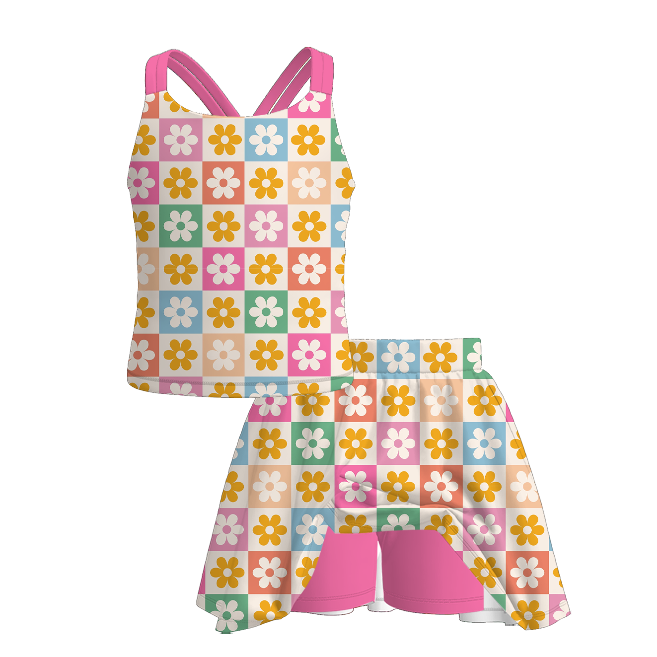 （Weekly Pre-Order）Girls Spring&Summer Print Skort Set（Ends Wednesday）