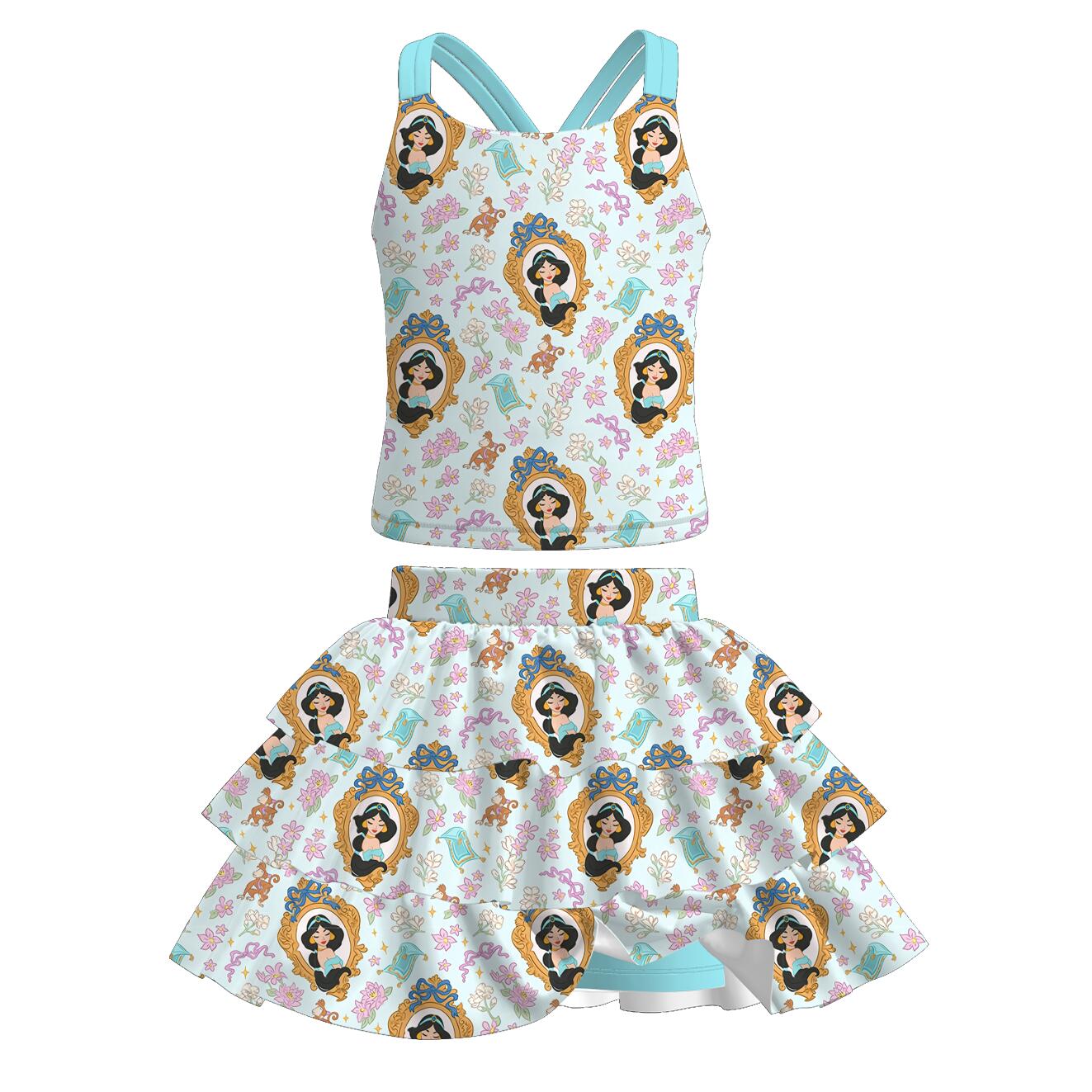 （Pre Order+Prepack Zone）Girls Princess Print Skort Set（Mix Size）