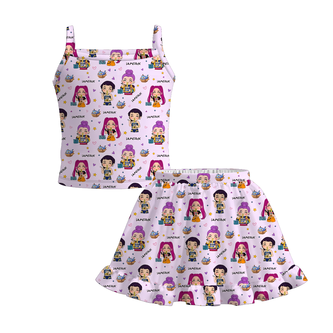 （Pre Order+Prepack Zone）Girls Movie Character Print Skirt Set