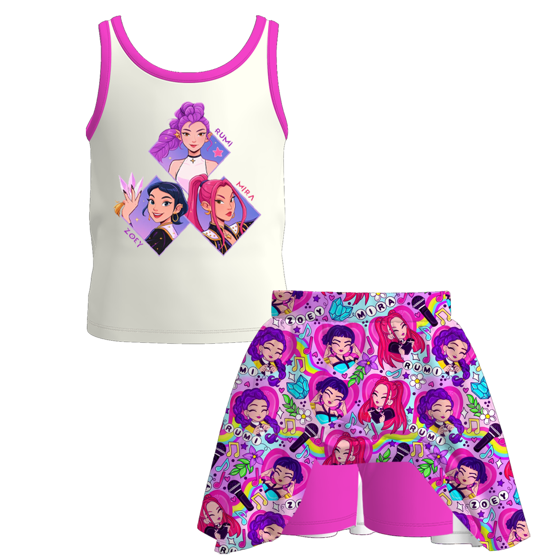 （Pre Order+Prepack Zone）Girls Movie Character Print Skort Set