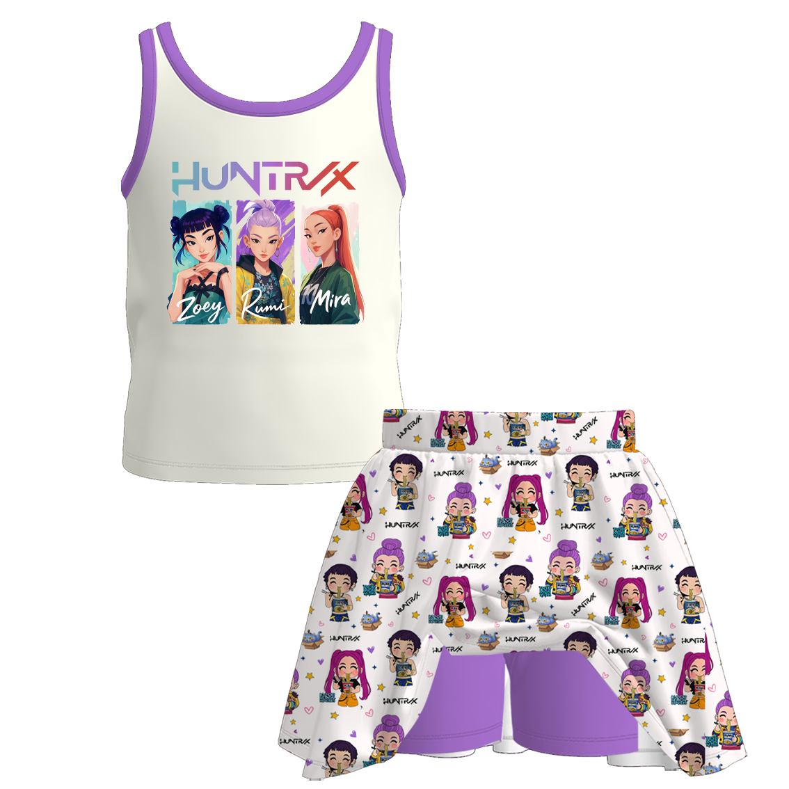 （Pre Order+Prepack Zone）Girls Movie Character Print Skort Set