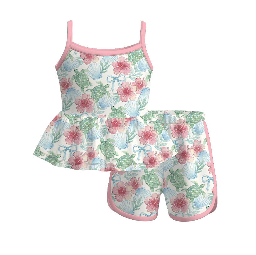 （Pre Order+Prepack Zone）Girls Spring&Summer Print Shorts Set