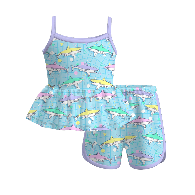 （Pre Order+Prepack Zone）Girls Spring&Summer Print Shorts Set