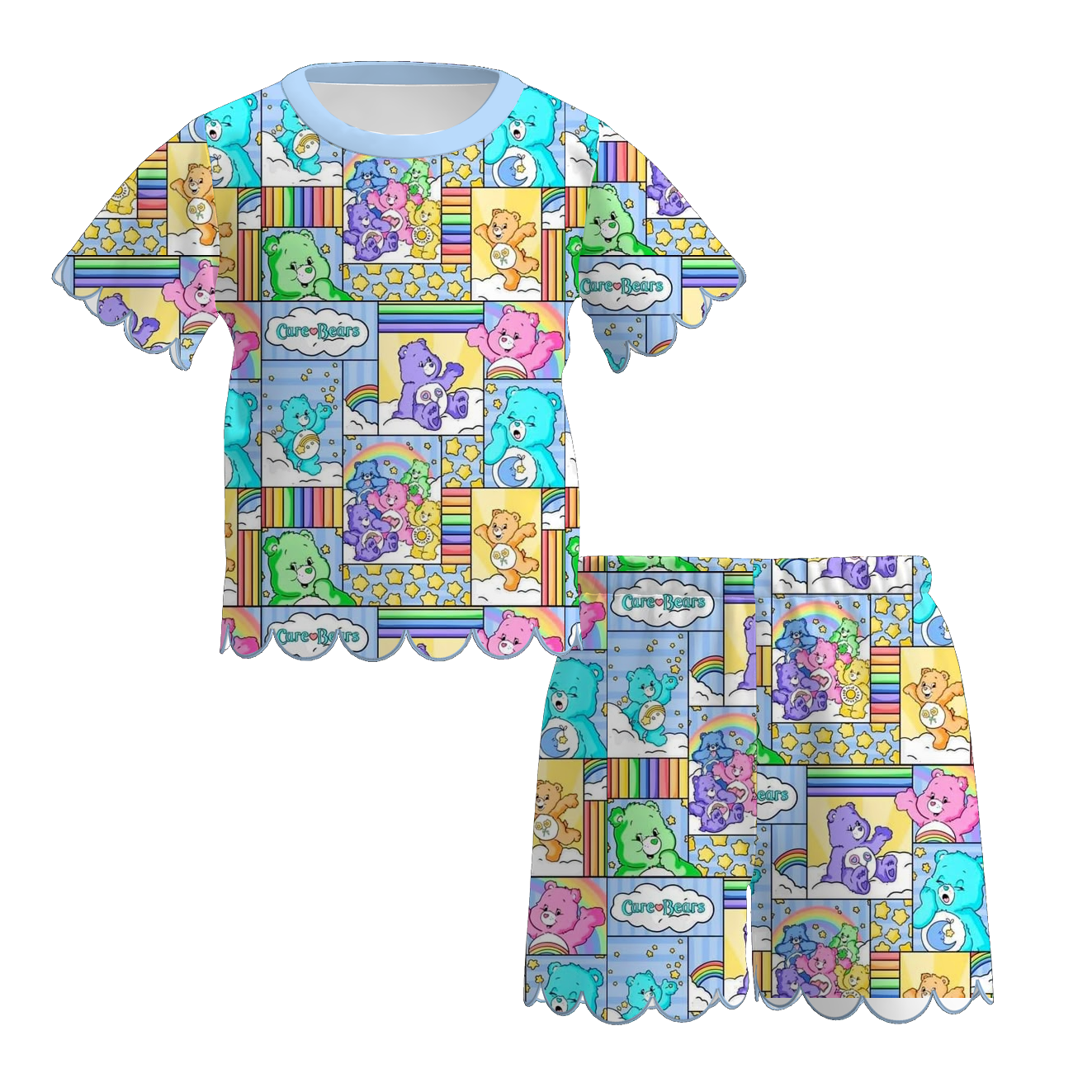 （Pre Order+Prepack Zone）Girls Spring&Summer Cartoon Scallop Set（Mix Size）