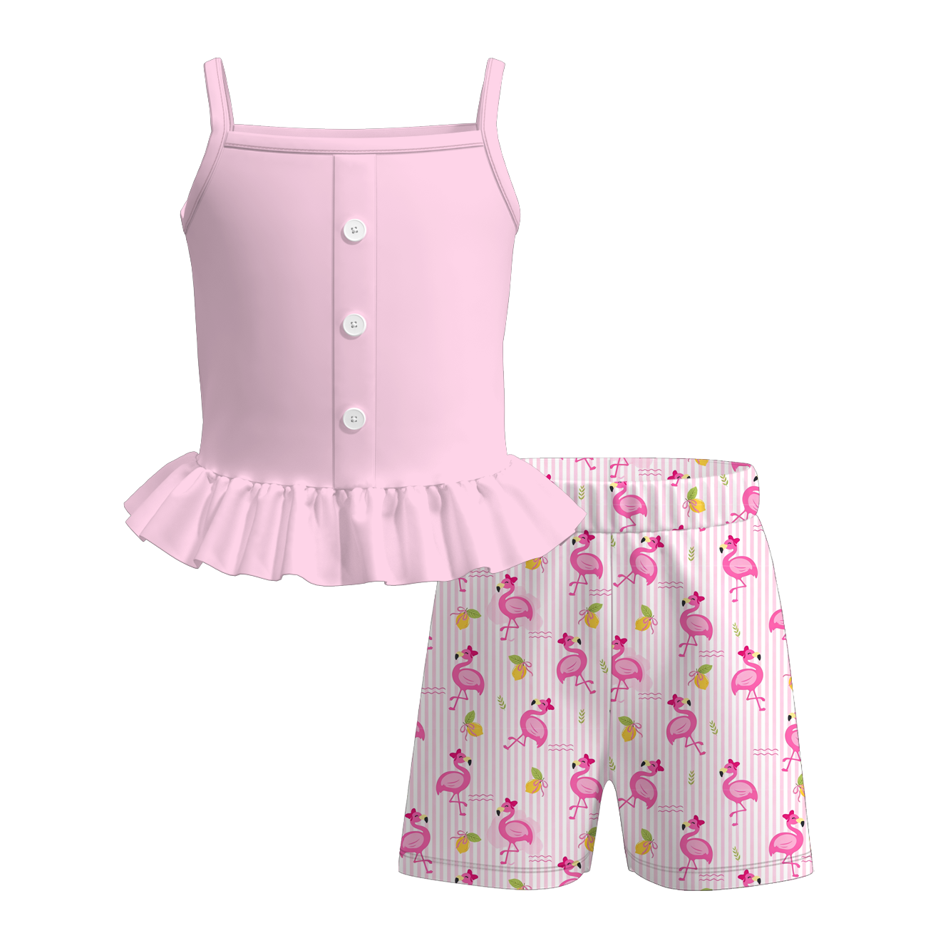 （Pre Order+Prepack Zone）Girls Summer Seaside Print Shorts Set（Mix Size）