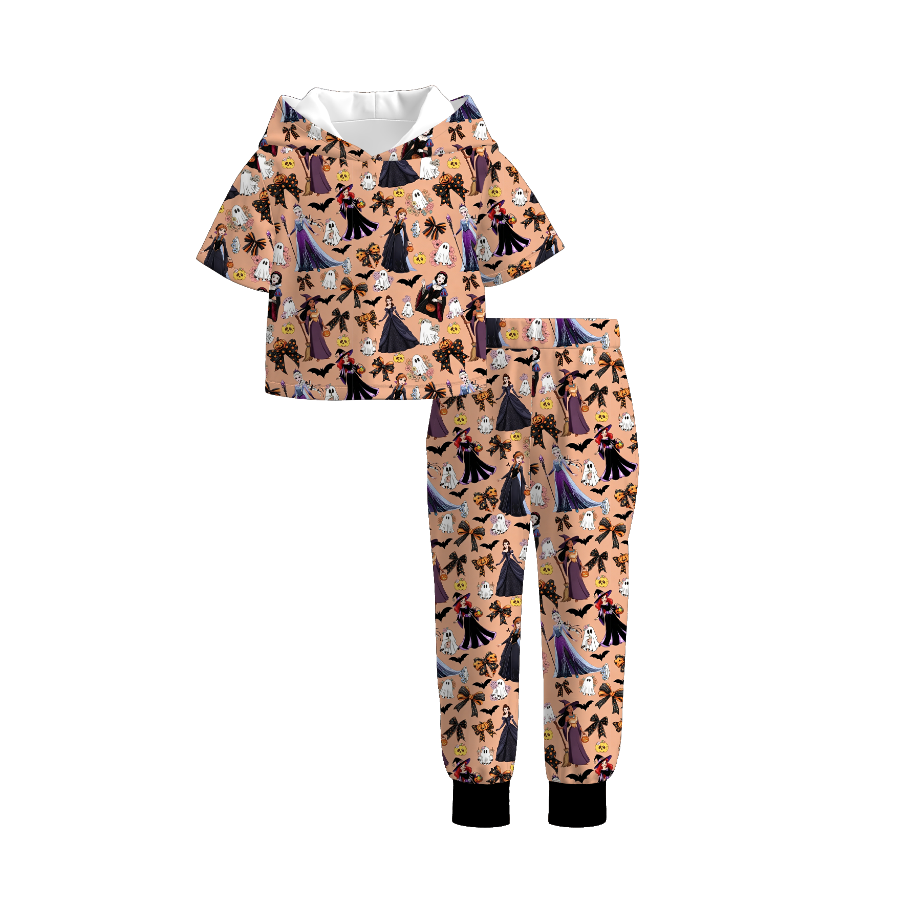 （Pre Order+Prepack Zone）Girls Halloween Print Outfit Set（Mix Size）