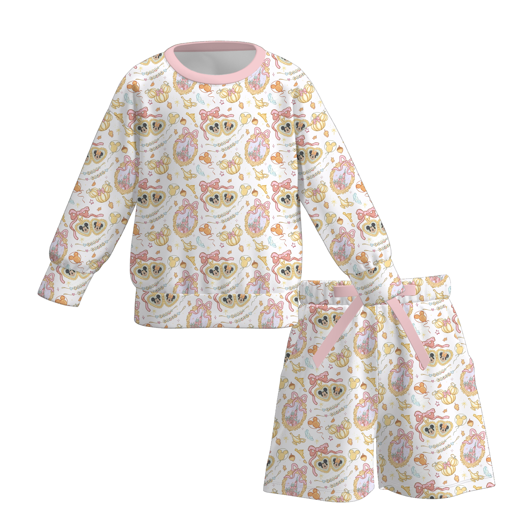 （Pre Order+Prepack Zone）Family Halloween Cartoon Print Shorts Set（Mix Size）