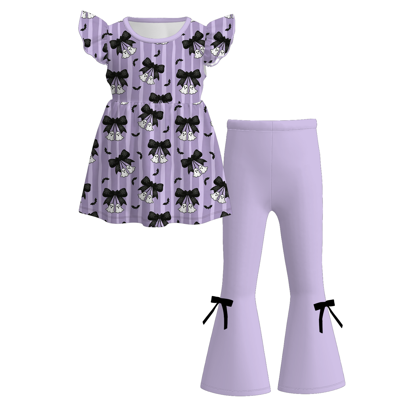 （Pre Order+Prepack Zone）Girls Halloween Print Outfit Set（Mix Size）