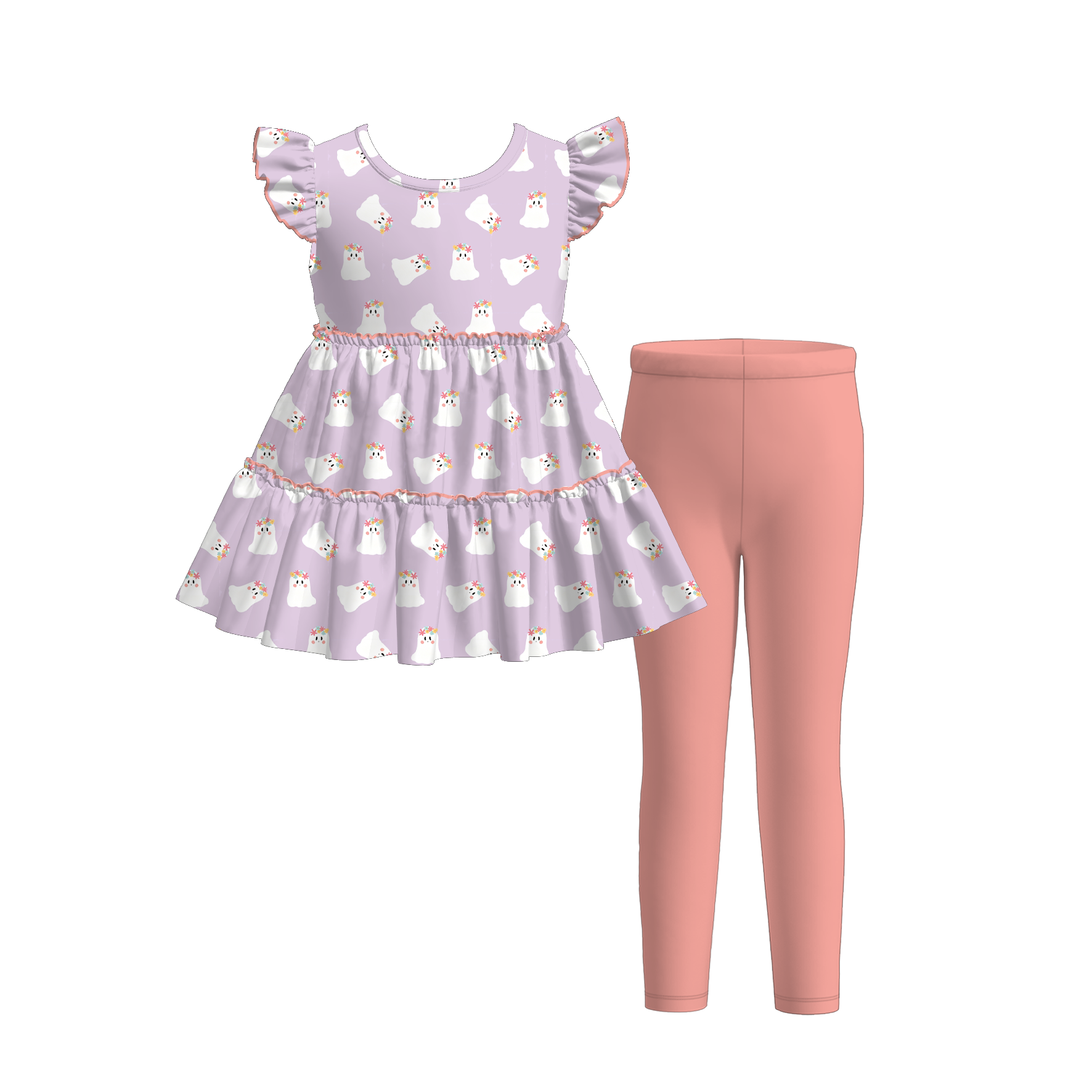 （Pre Order+Prepack Zone）Girls Halloween Print Outfit Set