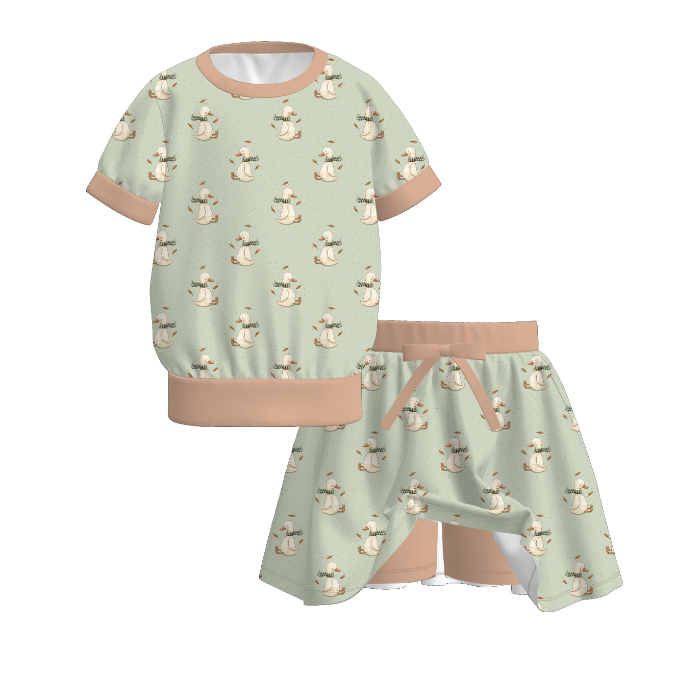 （Pre Order+Prepack Zone）Girls Fall Print Skort Set