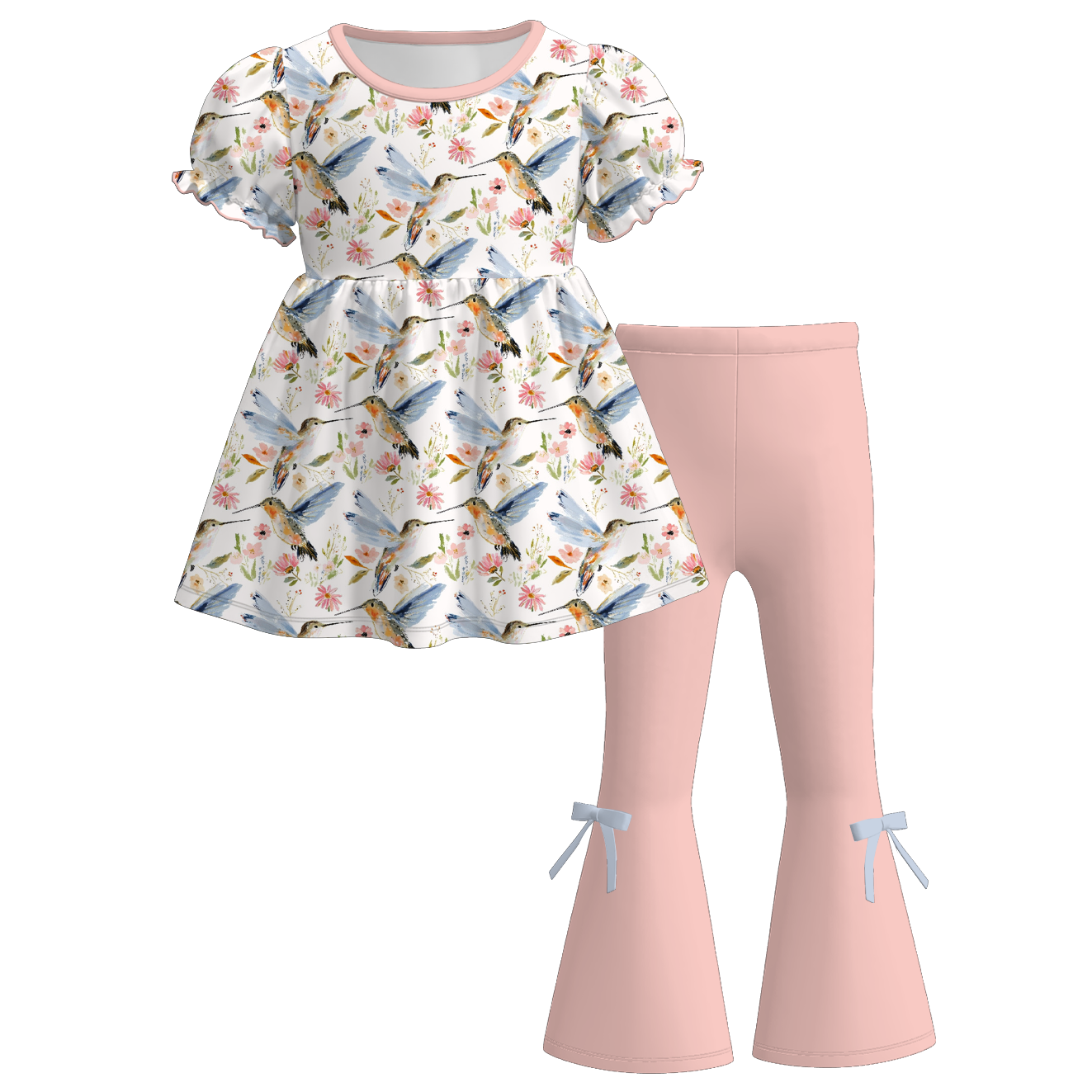 （Pre Order+Prepack Zone）Girls Fall Chick Print Dress&Outfit Set