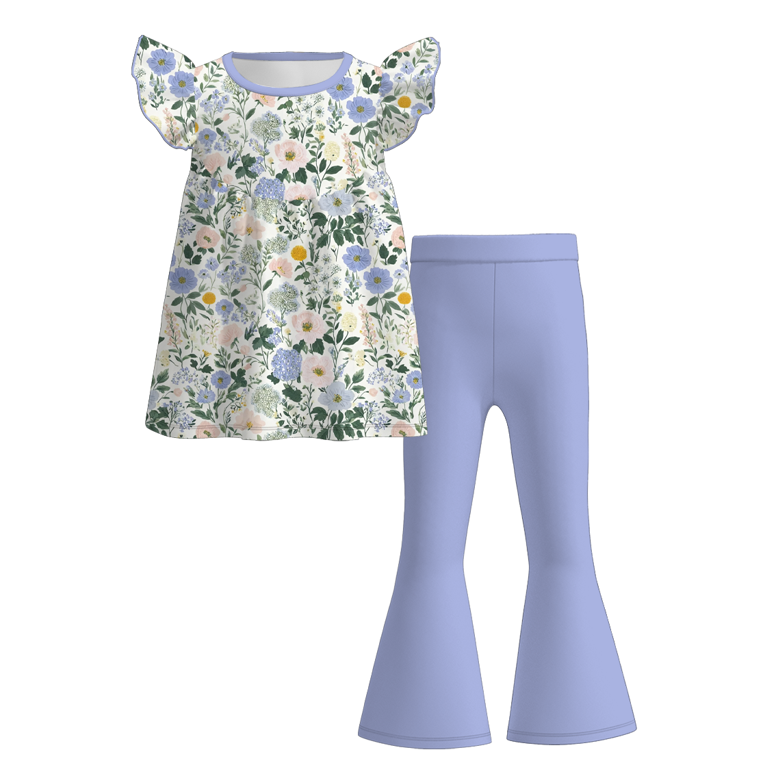 （Pre Order+Prepack Zone）Sisters Fall Lavender Floral Print Dress,Set,Pants&Romper