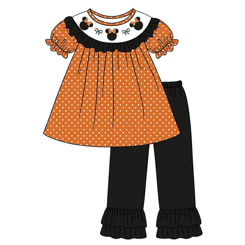 （Weekly Pre-Order）Siblings Halloween Cartoon Embroidery Smocked Dress,Set&Romper（Ends Wednesday）