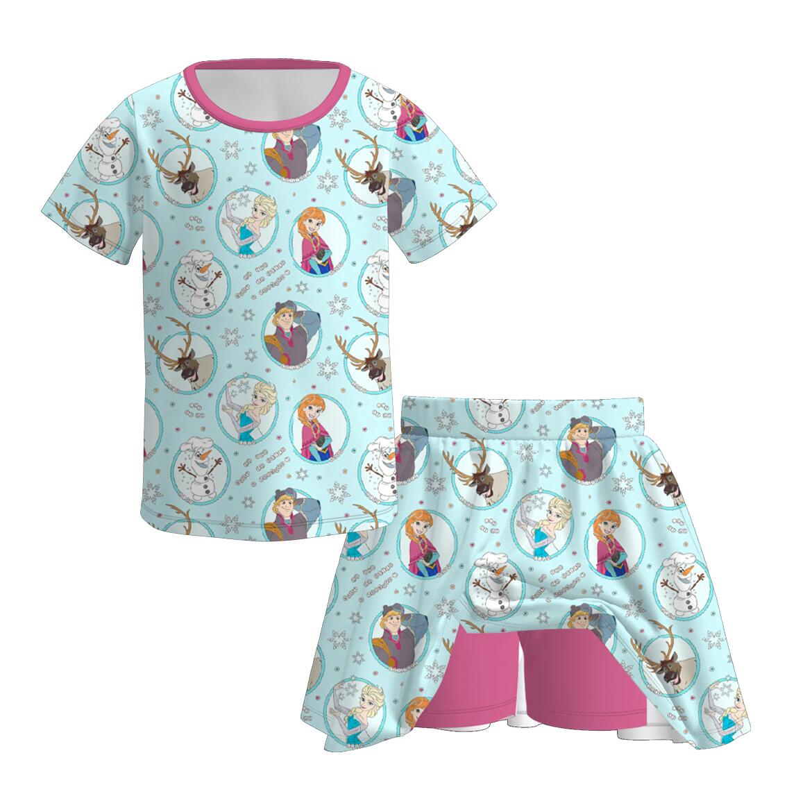 （Pre Order）Girls Fall Princess Print Skort Set