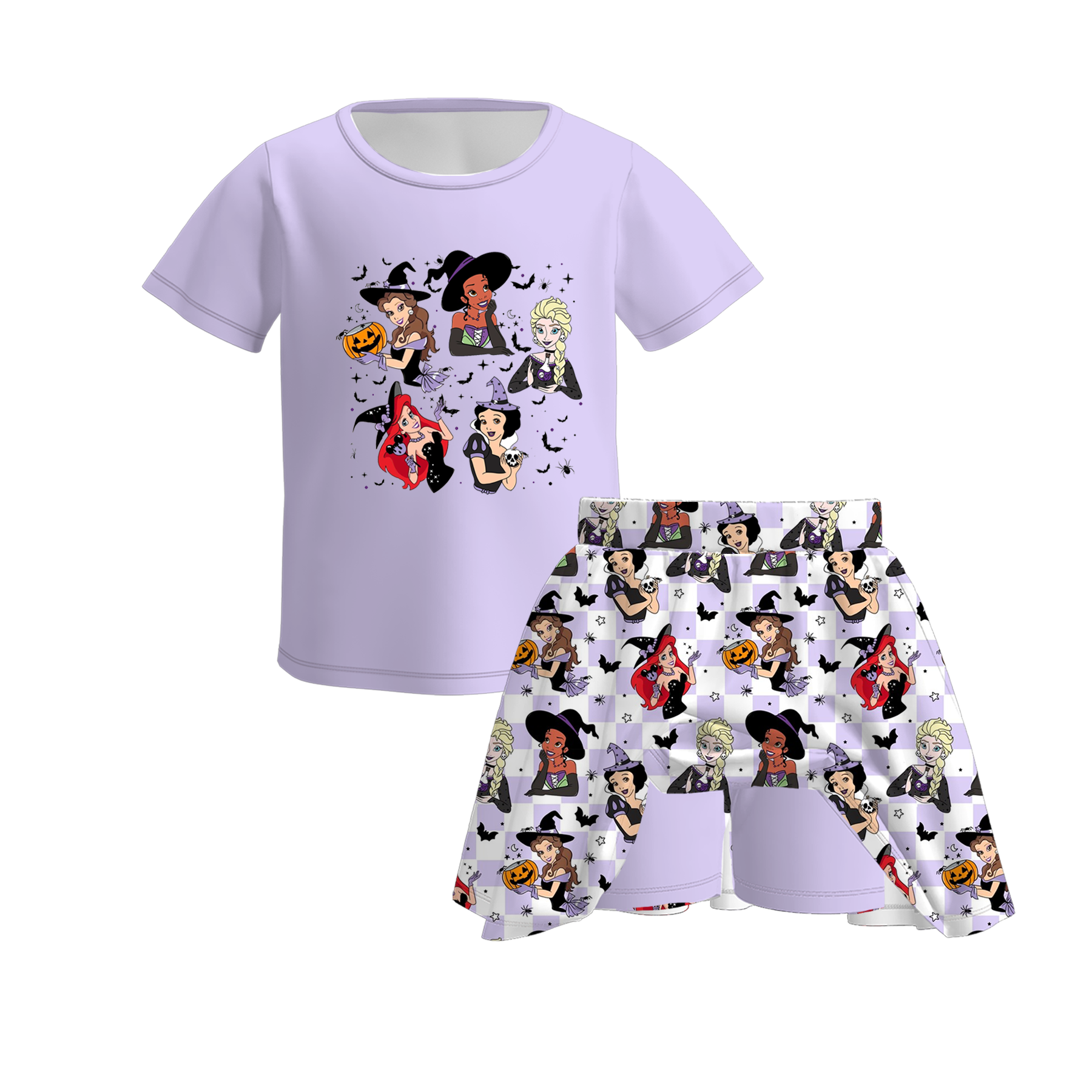 （Pre Order）Girls Halloween Print Skort Set