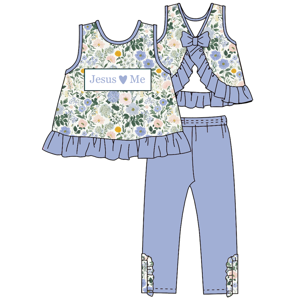 （Pre Order）Girls Fall Embroidery Smocked Set,Dress&Romper-Customized name