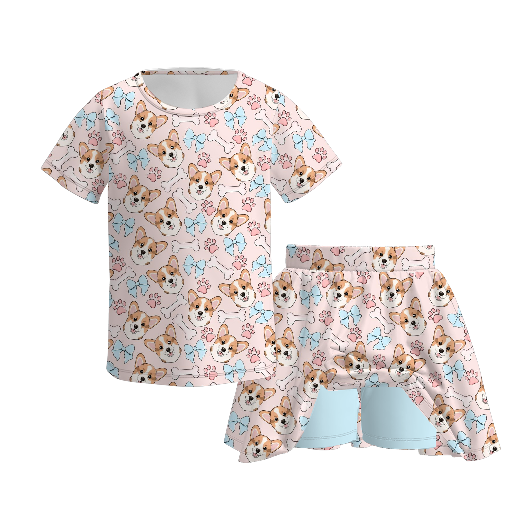 （Pre Order）Girls Halloween Print Skort Set