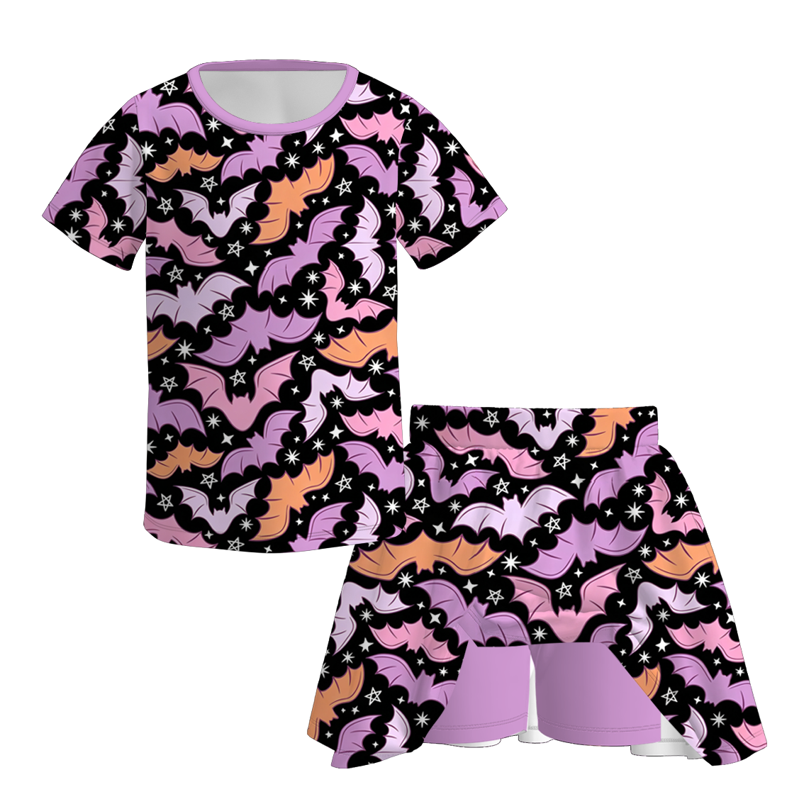 （Pre Order）Girls Halloween Print Skort Set