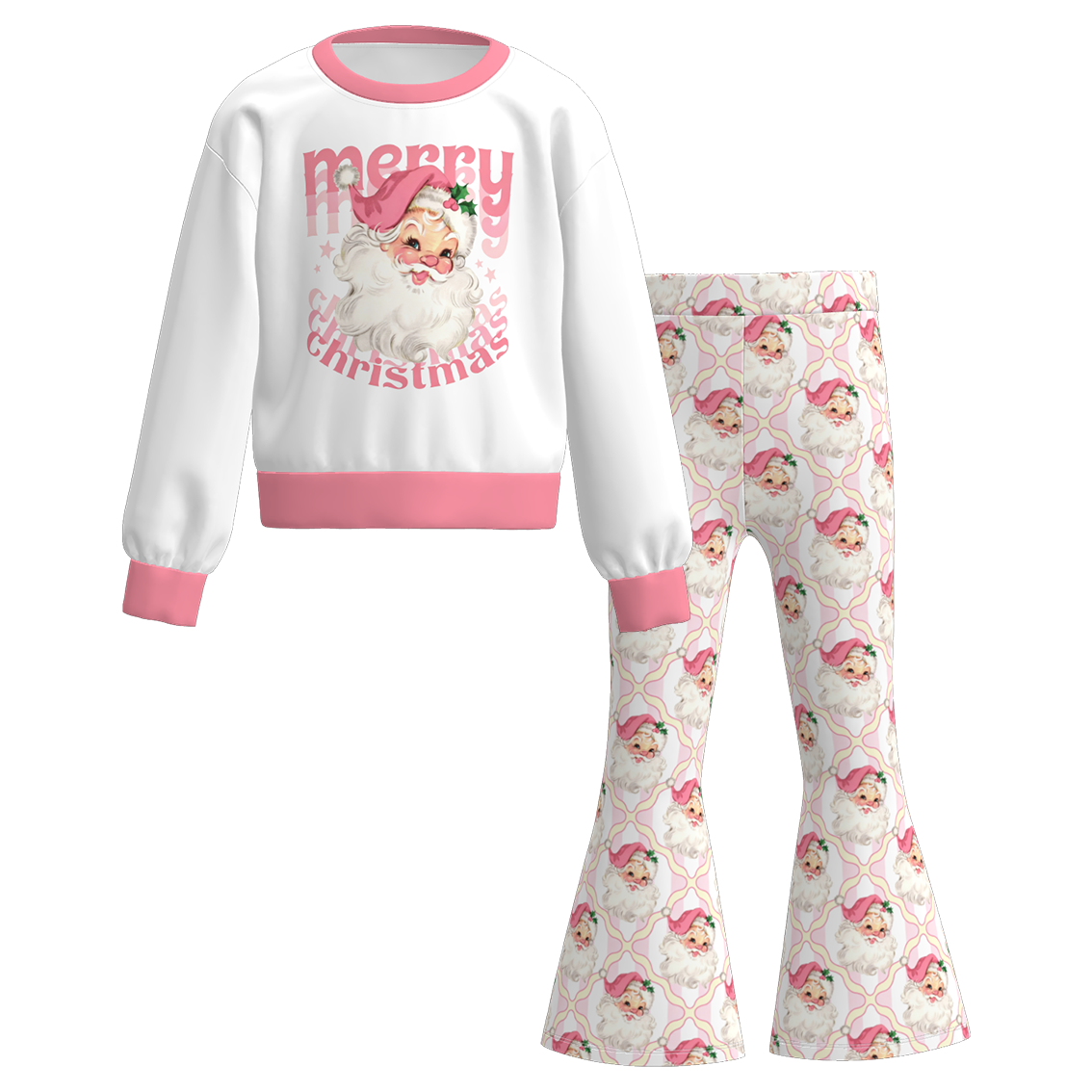（Pre Order）Girls Christmas Print Outfit Set