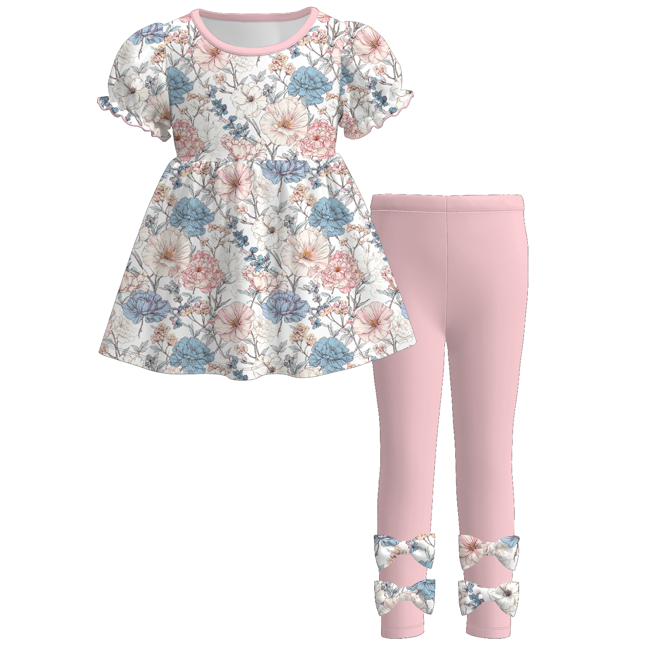 （Pre Order）Sisters Fall Floral Print Dress&Romper