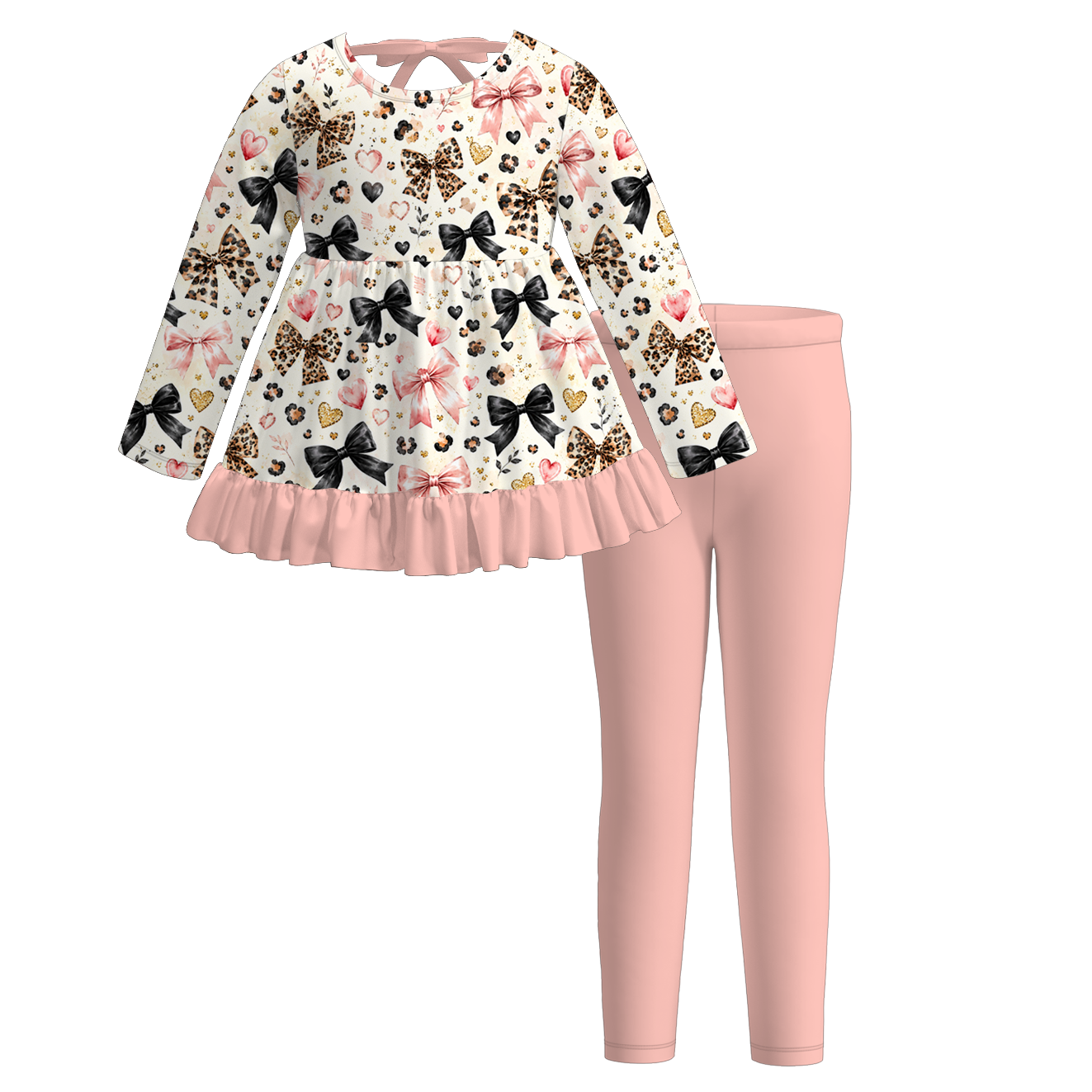 （Pre Order）Girls Christmas Print Outfit Set