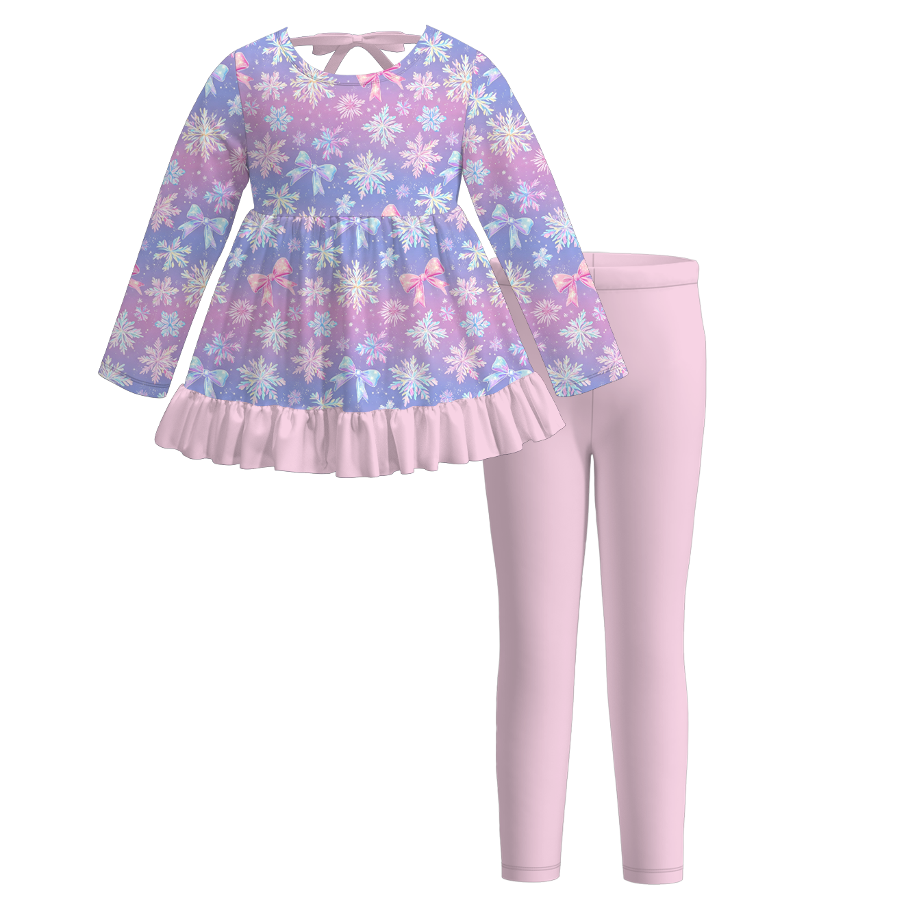 （Pre Order）Girls Christmas Print Outfit Set