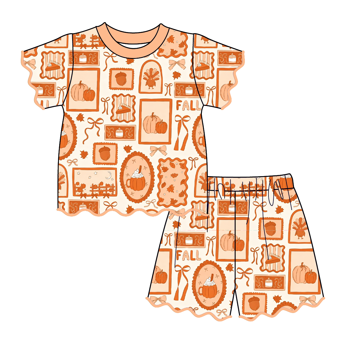 （Weekly Pre-Order）Sisters Thanksgiving Embroidery Scallop Set（Ends 8.9）
