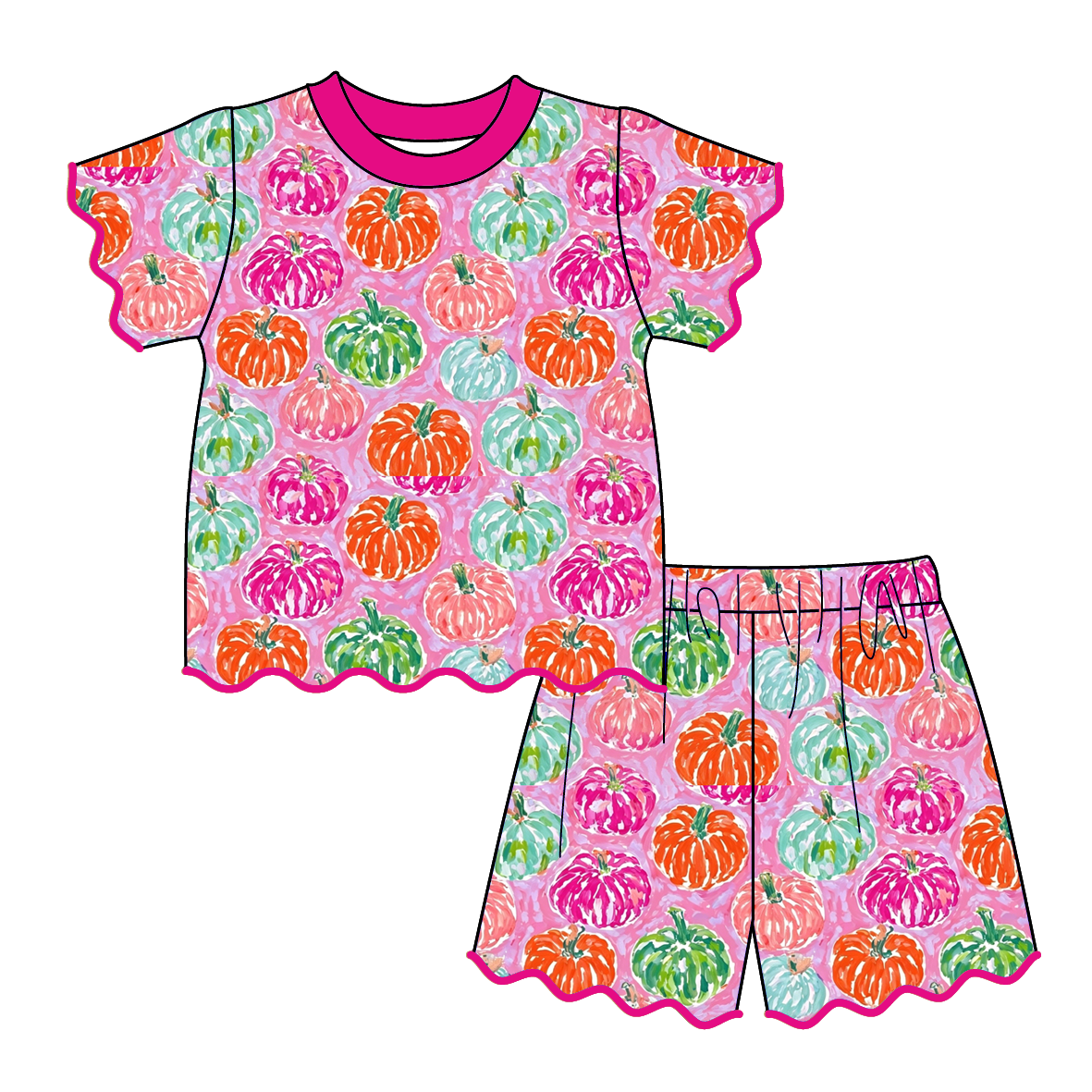 （Weekly Pre-Order）Sisters Pumpkin Embroidery Scallop Set（Ends 8.9）