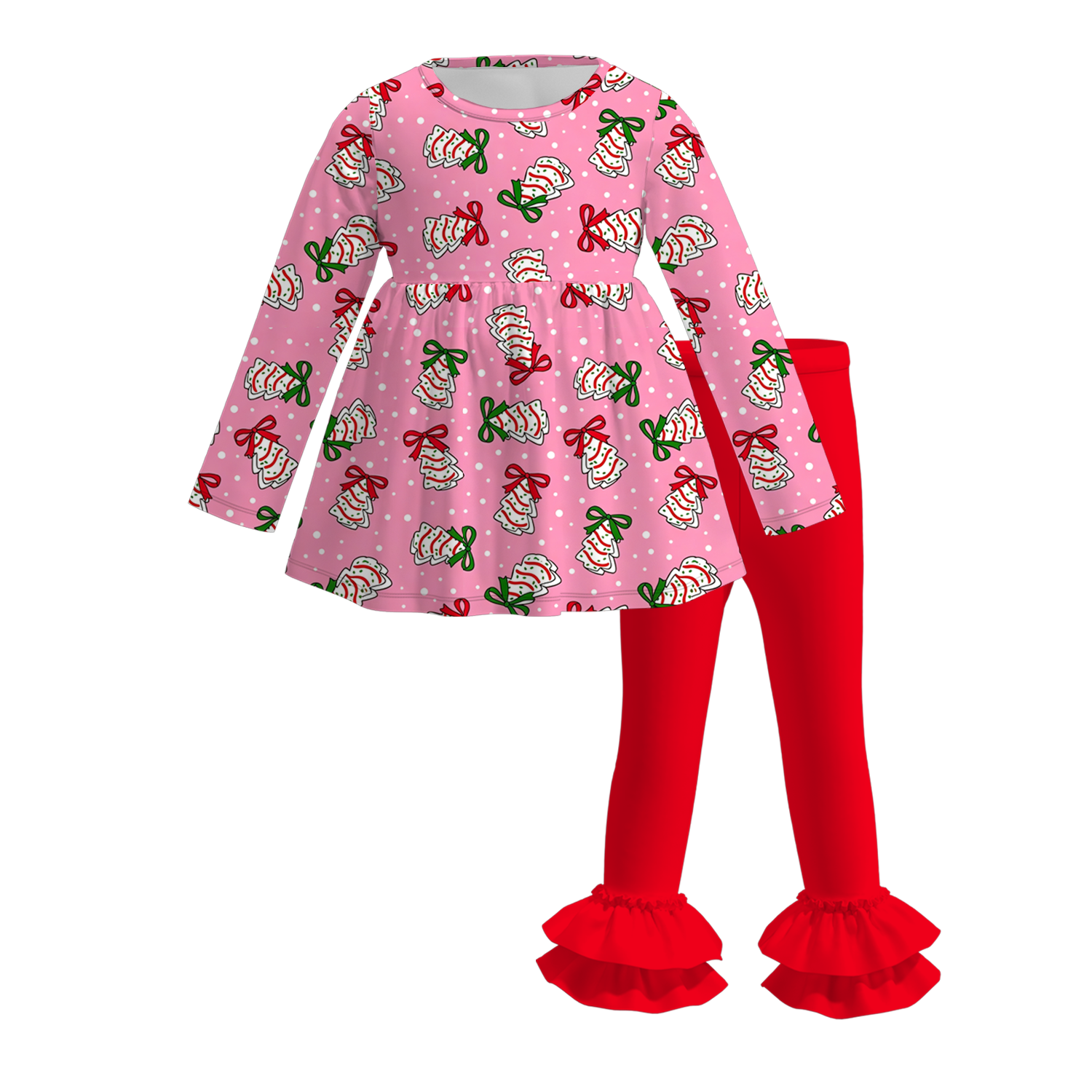 （Pre Order）Sisters Christmas Print Dress,Set&Romper