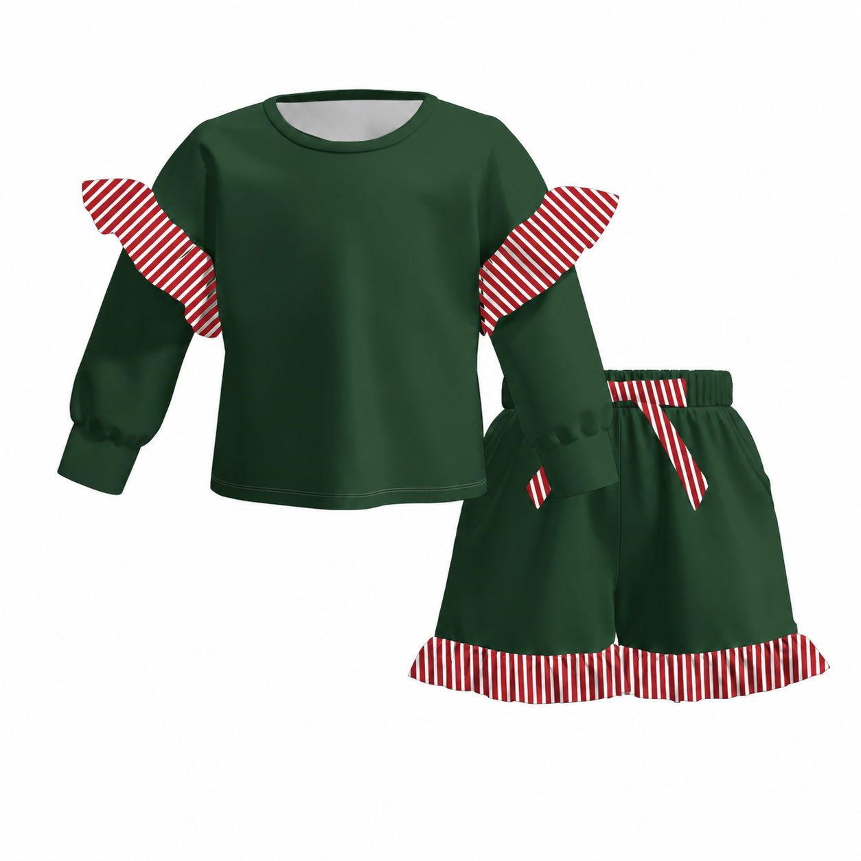 （Weekly Pre-Order）Girls Solid Color Ruffle Shorts Set（Ends 8.23）