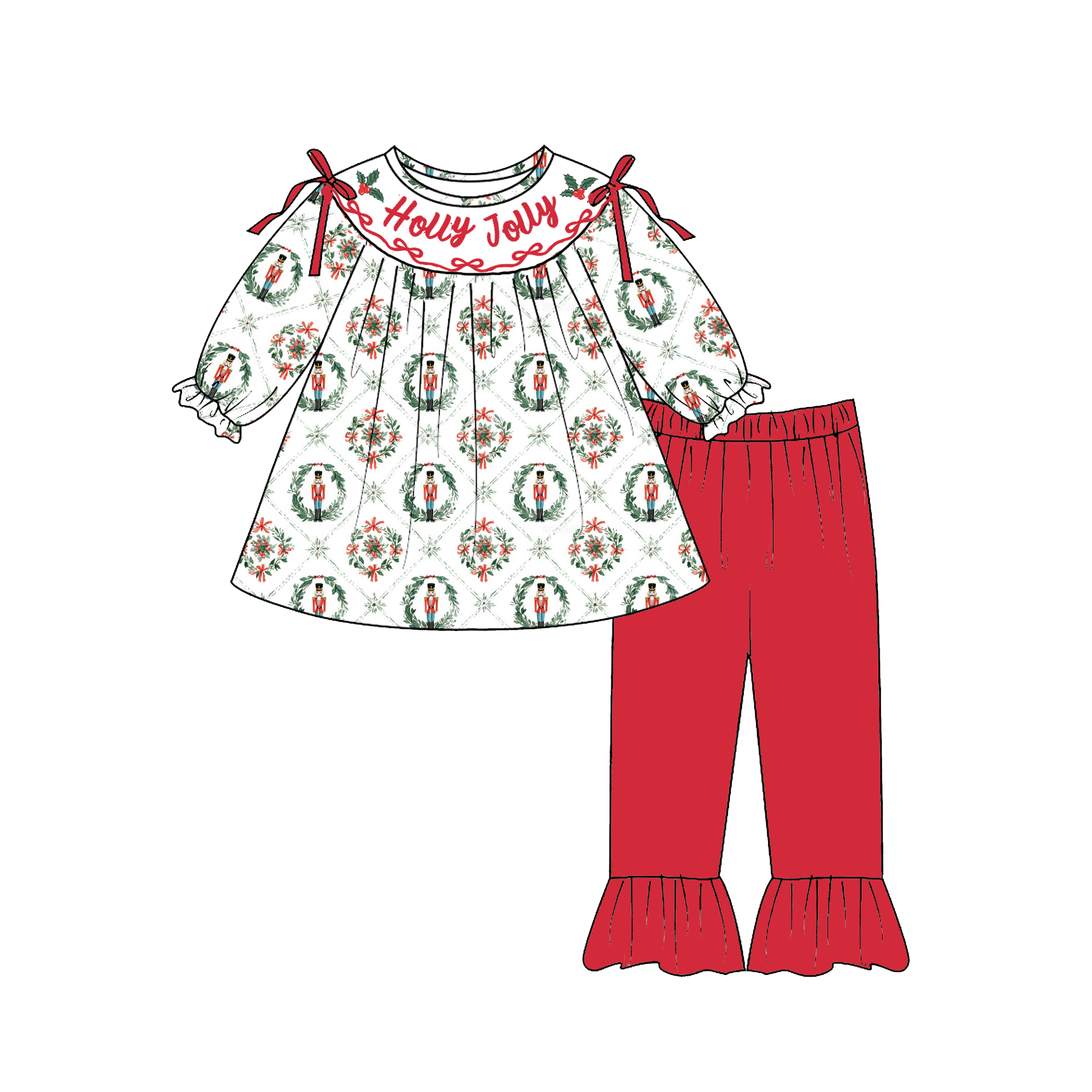 （Weekly Pre-Order）Sisters Christmas Embroidery Smocked Dress,Set&Romper（Ends 8.23）