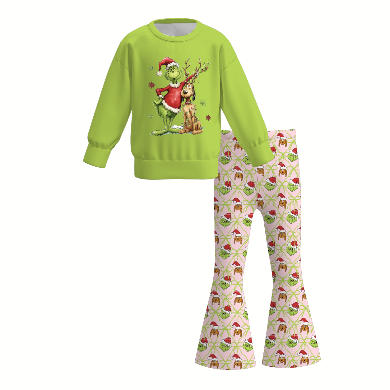 （Weekly Pre-Order）Girls Christmas Print Sweatshirt Suit（Ends 9.6）