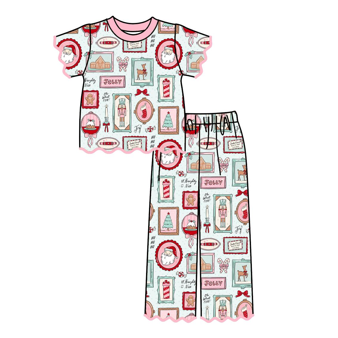 （Weekly Pre-Order）Girls Christmas Embroidery Scallop Set（Ends 8.30）