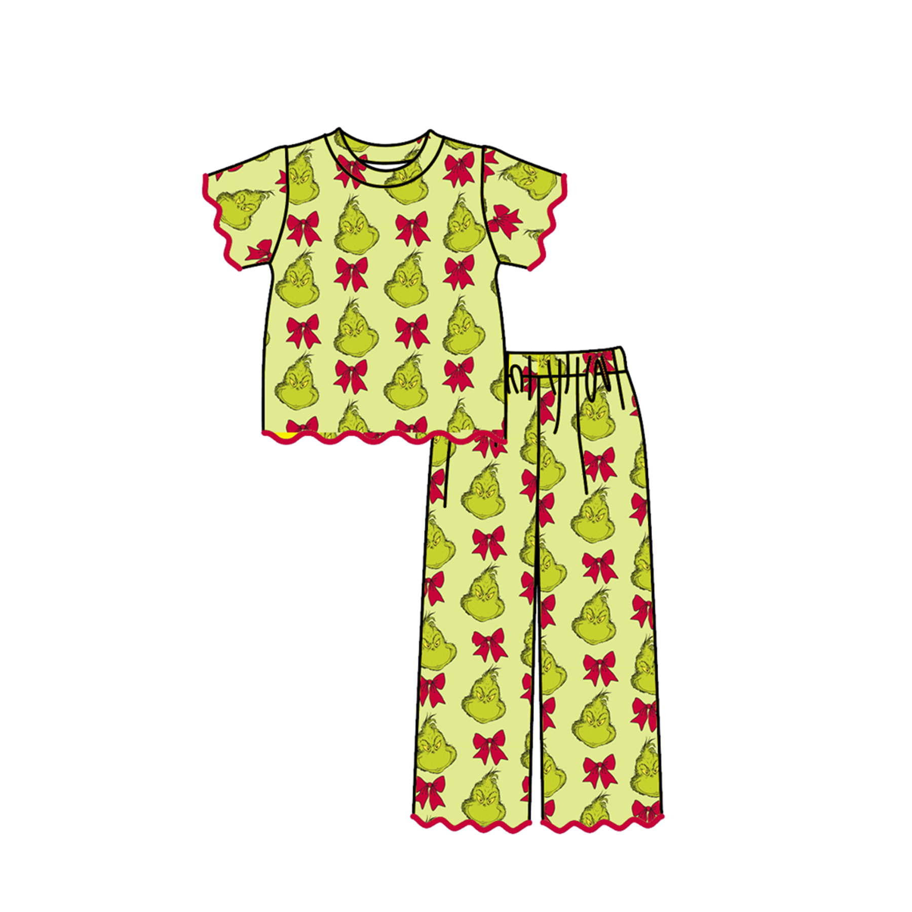（Weekly Pre-Order）Girls Christmas Embroidery Scallop Set（Ends 8.30）