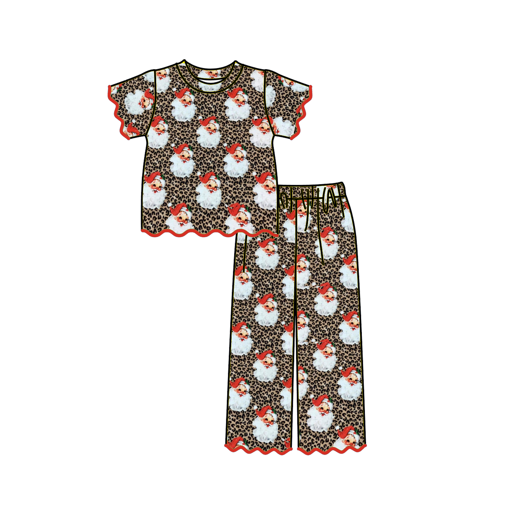 （Weekly Pre-Order）Girls Christmas Embroidery Scallop Set（Ends 8.30）