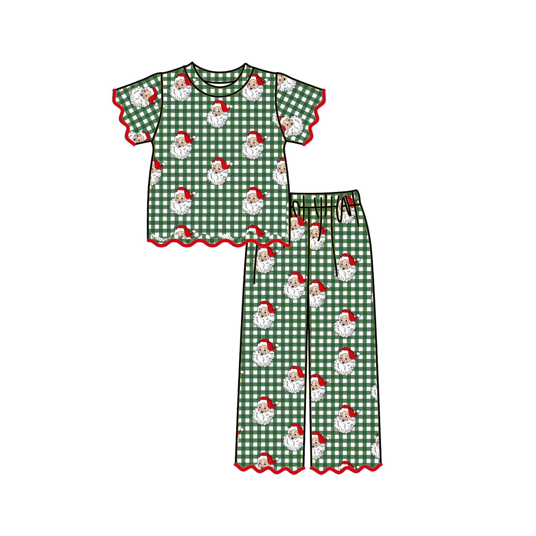 （Weekly Pre-Order）Girls Christmas Embroidery Scallop Set（Ends 8.30）