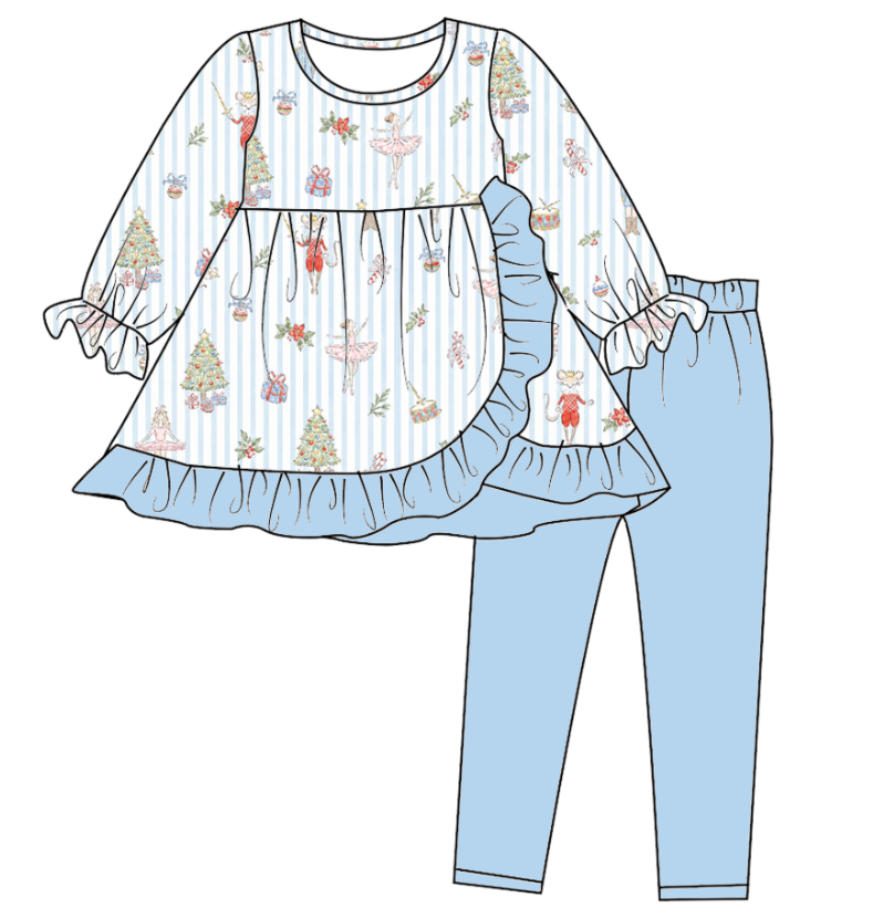（Pre Order）Sisters Christmas Print Dress,Set&Romper
