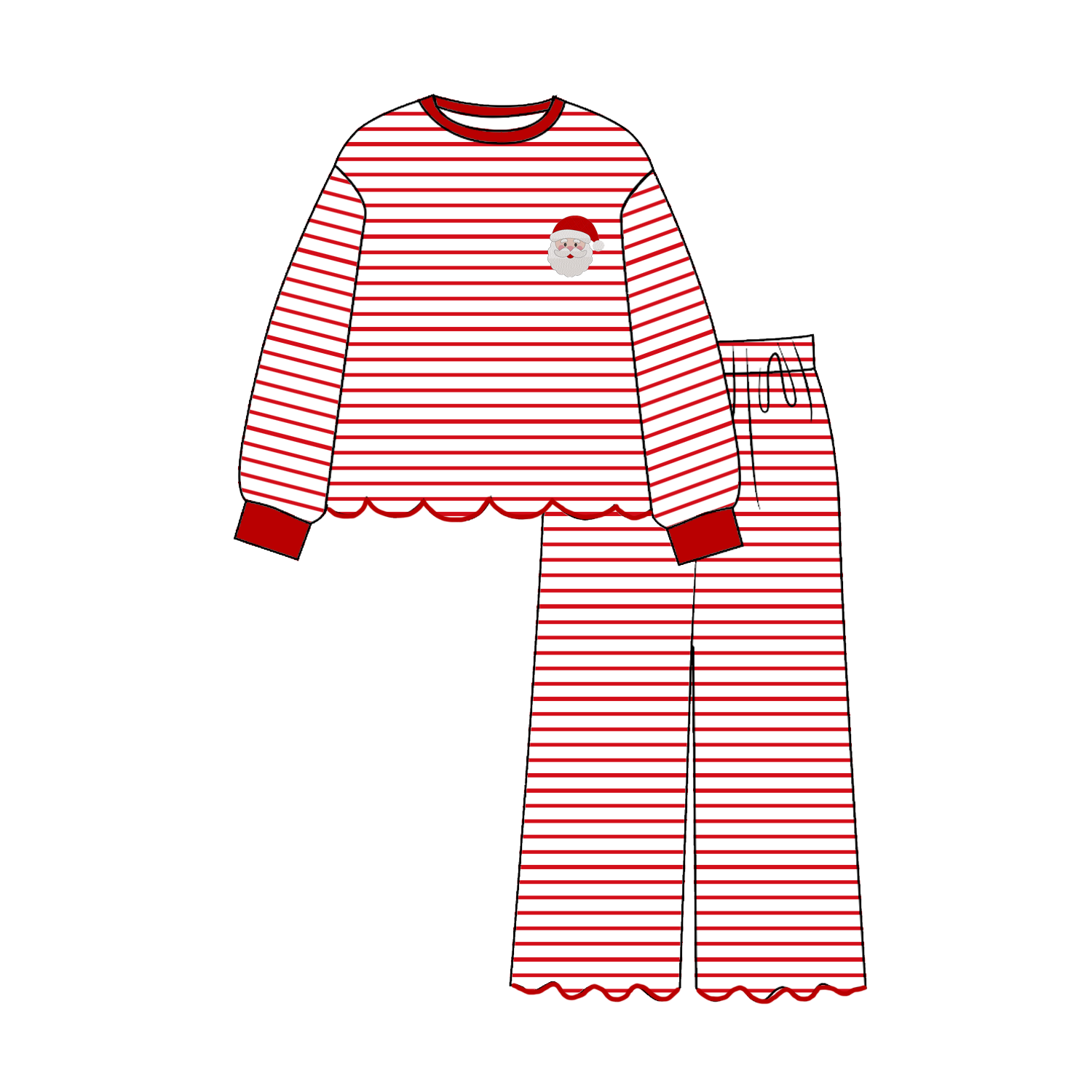（Weekly Pre-Order）Siblings Christmas Santa Claus Embroidery Dress,Scallop Set&Romper（Ends 9.6）
