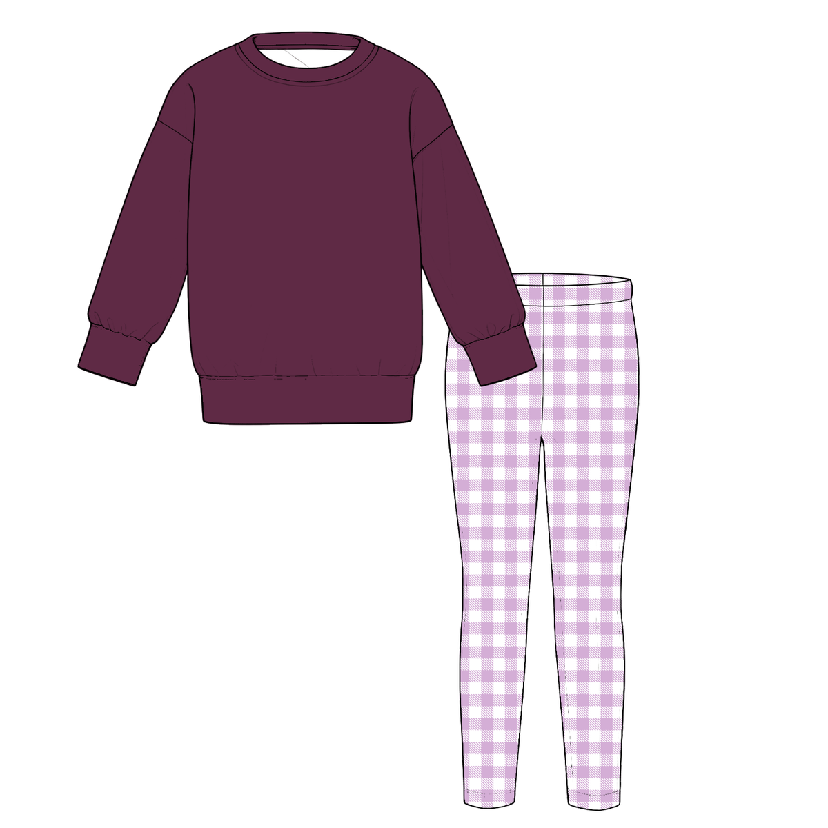 （Pre Order）Girls Fall Basic Sweatshirt Set