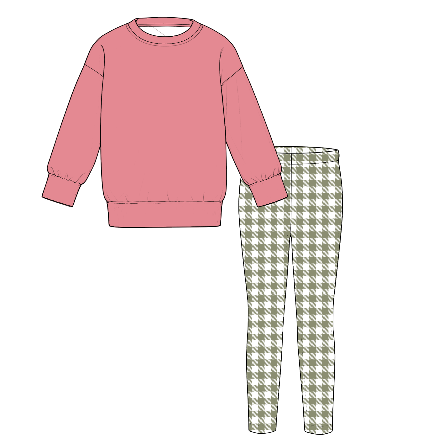 （Pre Order）Girls Fall Basic Sweatshirt Set