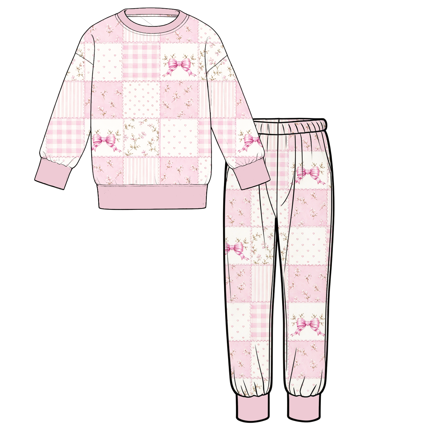 （Weekly Pre-Order）Family Fall Bow Print Dress,Set&Romper（Ends 9.20）