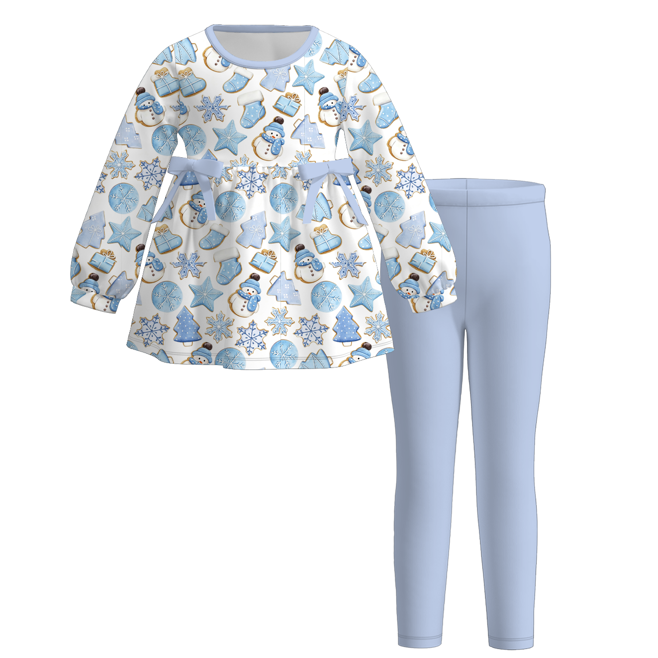 （Pre Order）Girls Christmas Print Outfit Set